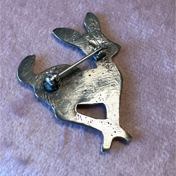 Vintage Sterling Silver Navajo Fawn Deer Stampwork Brooch Pin Signed by Artist M - Picture 11 of 12